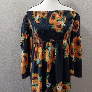NWOT  Mini Off-the-Shoulder Dress Attached Sleeves Size XL